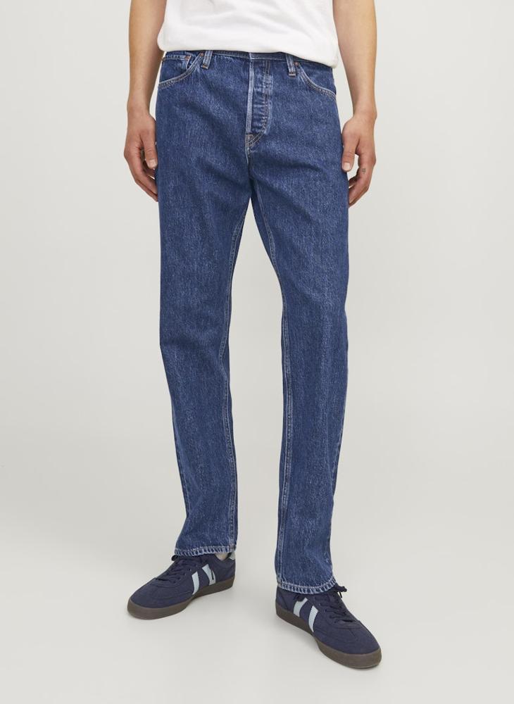 JACK & JONES Jjichris Jjoriginal Am 483 Mid Wash Stright Fit Jeans  - Image 1