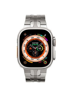 NewWays Metal Band Compatible with Apple Watch Band Ultra 2 49mm Series 10 46mm Series 9 Series 8 Series 7 45mm 44mm SE 6 5 4 3 42mm iWatch Stainless Steel Link Bands, Titanium Color  - Image 2