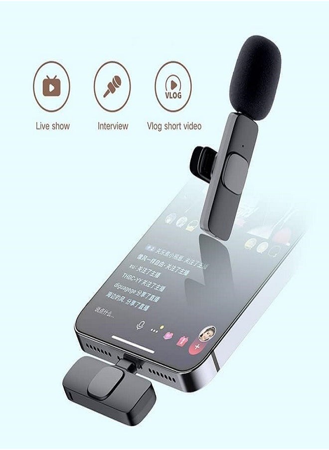 Generic - K9 Wireless Microphone Dual Omnidirectional Recording Clip Mic with Receiver for Type-C Lightning Camera Laptop for Vlogging YouTube Online Class Zoom Call - Image 1