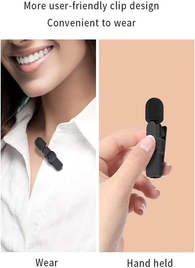 Generic - K9 Wireless Microphone Dual Omnidirectional Recording Clip Mic with Receiver for Type-C Lightning Camera Laptop for Vlogging YouTube Online Class Zoom Call - Image 1