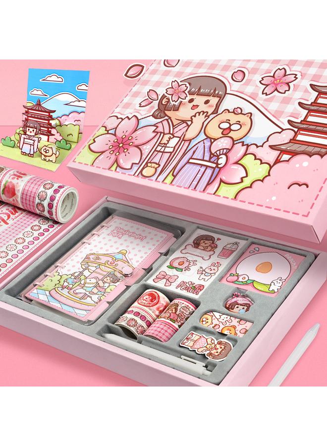 Bluejw Small Mashu Hand Account Book Ins Style Student Gift Creative Book Suit Gift Box Cute Girl's Heart Hand Account - Image 2