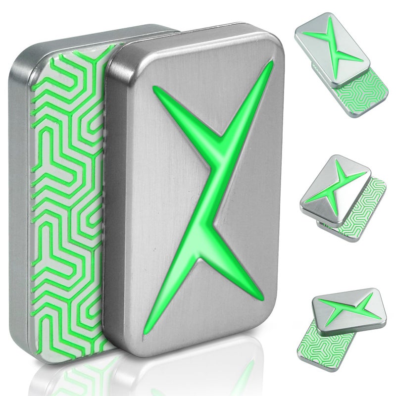 TAMOXI Metal Fidget Slider Magnetic EDC Haptic Fidget Toys Adult Fidgets for Anxiety ADHDADDAutism Stress Relief Metal Fidget Toy Lightup HomeOffice Desk Toys for Father Man Friends Silver - Image 2