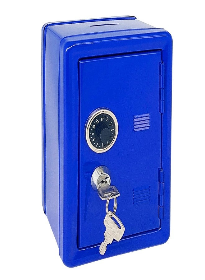 PACOLO Kids' Safe Piggy Bank, Metal Safe with Key, Money Saving Box for Children, Boys Girls Best Giftoney Banks (Blue, One Size) - Image 1