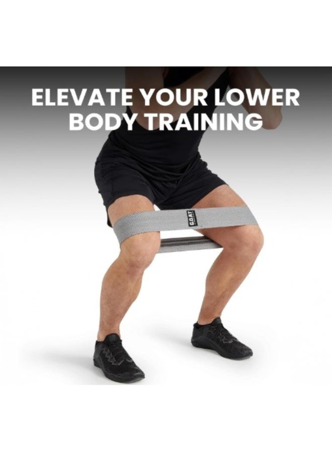 جوت  أحزمة مقاومة قماشية فاخرة للورك من G.O.A.T - طقم من 3 أحزمة غير قابلة للانزلاق للساقين والأرداف - حلقات قماشية متينة للتمارين المنزلية والقرفصاء وتنشيط الورك (أسود، أبيض، رمادي) - Image 2