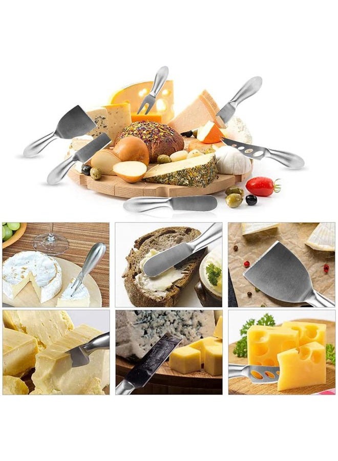 MBBITL 6-Piece Gold Cheese Knife Set Stainless Steel Cheese Cutter Fork Slicer Spreaders Tool - Image 5