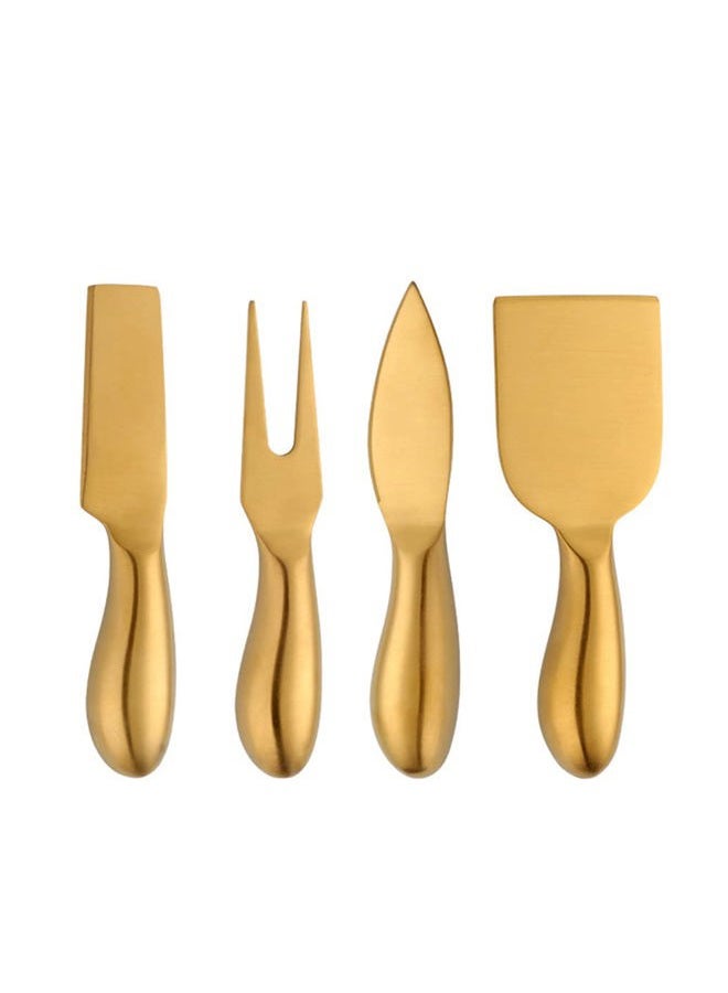 MBBITL 6-Piece Gold Cheese Knife Set Stainless Steel Cheese Cutter Fork Slicer Spreaders Tool - Image 4