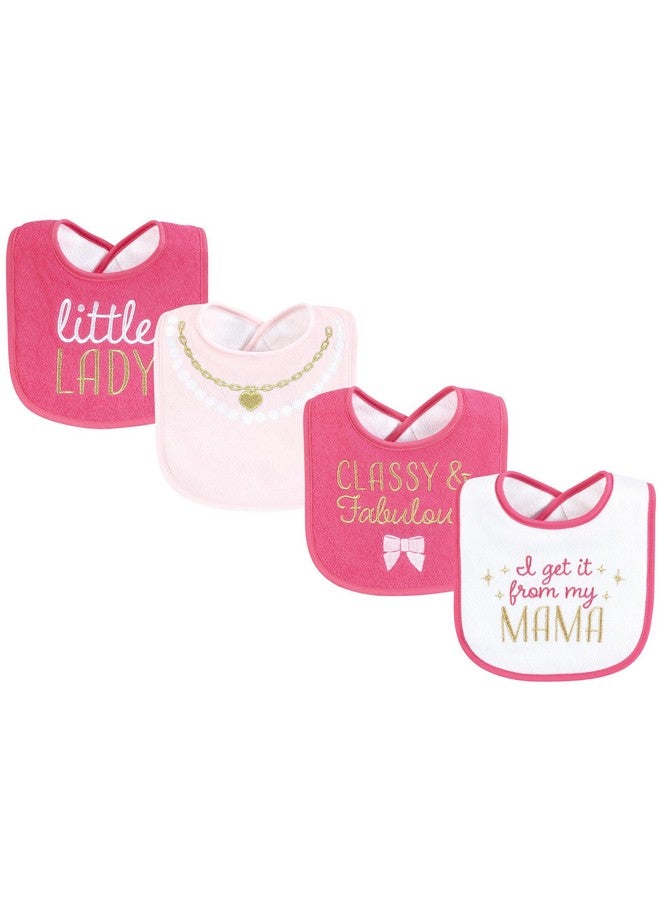 Hudson Baby Infant Girl Cotton Terry Drooler Bibs with Fiber Filling, My Mama, One Size - Image 1