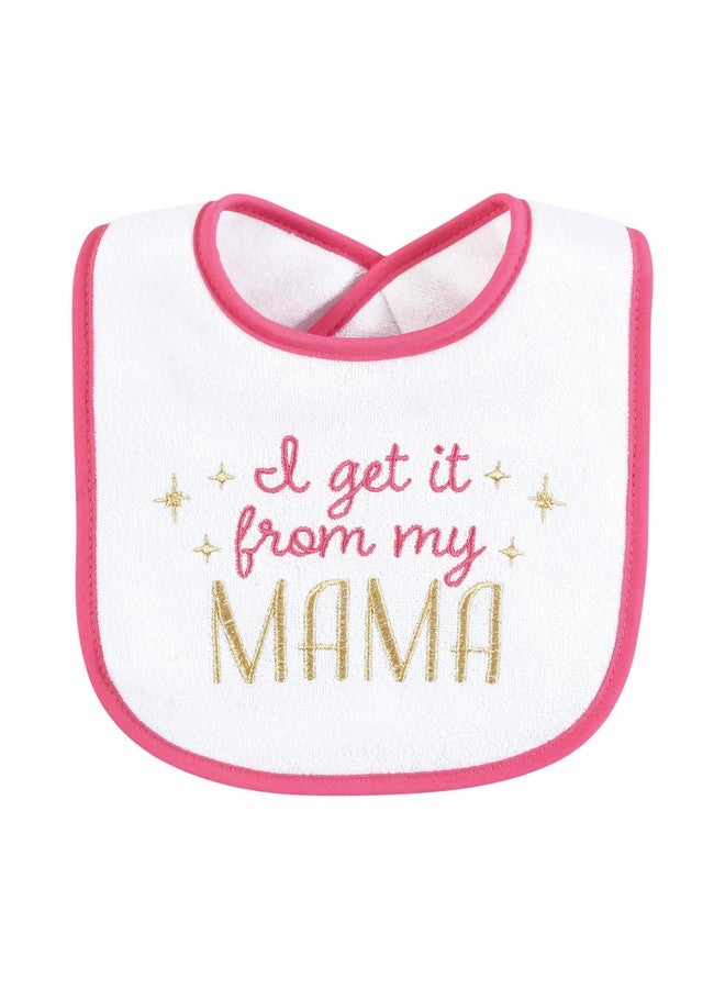 Hudson Baby Infant Girl Cotton Terry Drooler Bibs with Fiber Filling, My Mama, One Size - Image 4