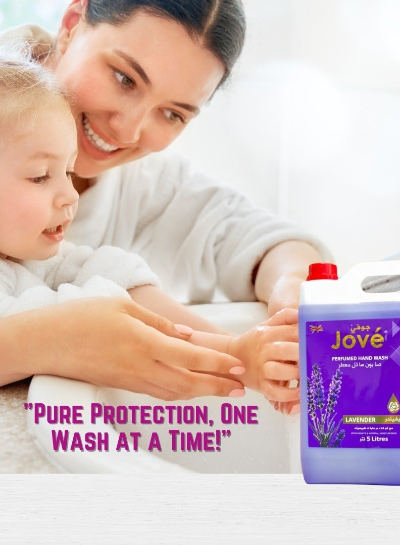 Jove Premium Lavender Hand Wash - 5L, Gentle on Skin, Refreshing Lavender Scent, Anti-Bacterial & Moisturizing Formula - Image 3