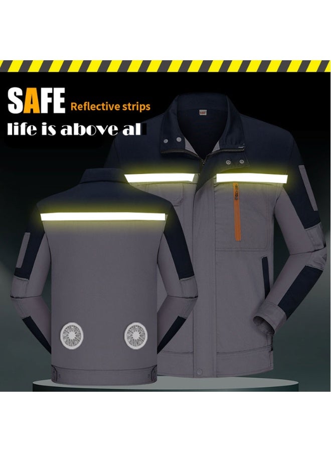 DubaiGallery Dual Fan Air Conditioned Work Jacket with USB Powered Cooling System for Construction, Maintenance, Logistics, Farming and Outdoor Jobs, Lightweight Breathable Fabric, Long Sleeve Protection, Durable Stitching, Comfortable Everyday Wear, Heat Resistant Design - Image 1