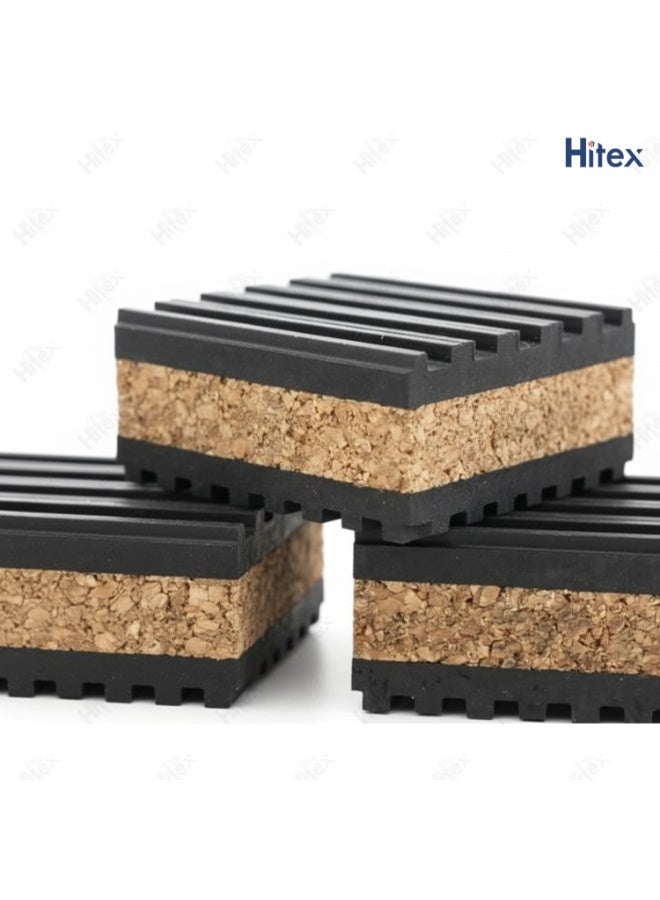 هيتكس وسادات مانعة للاهتزاز للغسالات والمجففات | وسادات مطاطية/فلينية لتقليل الاهتزاز - امتصاص الضوضاء والصدمات، حماية للأرضيات مانعة للانزلاق، تقلل الحركة - عبوة من 4 قطع - Image 2