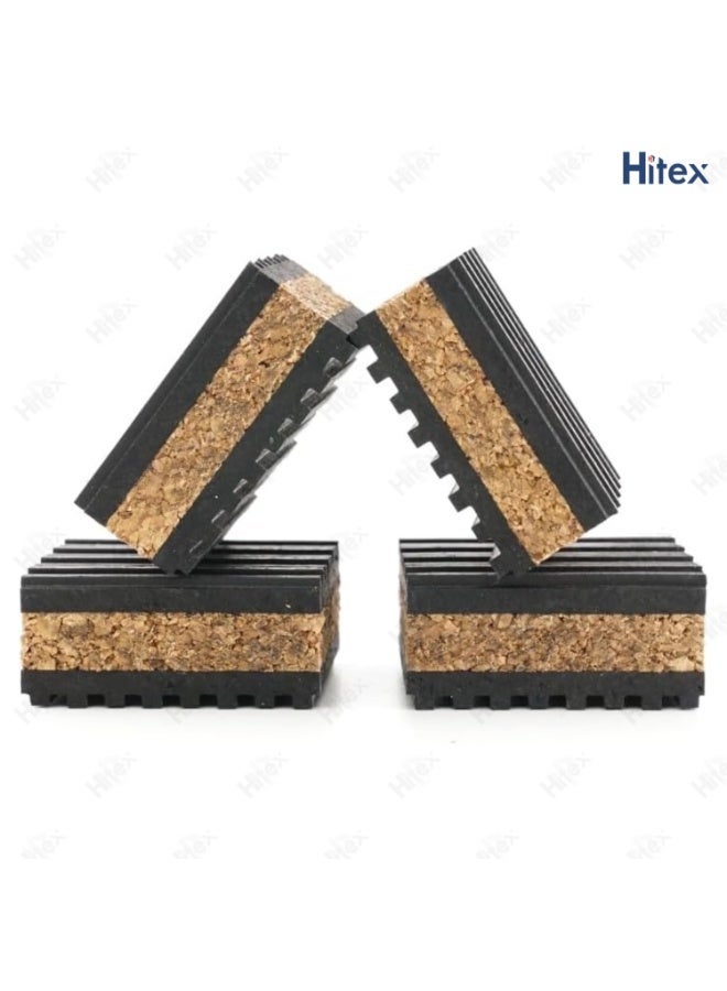 هيتكس وسادات مانعة للاهتزاز للغسالات والمجففات | وسادات مطاطية/فلينية لتقليل الاهتزاز - امتصاص الضوضاء والصدمات، حماية للأرضيات مانعة للانزلاق، تقلل الحركة - عبوة من 4 قطع - Image 3