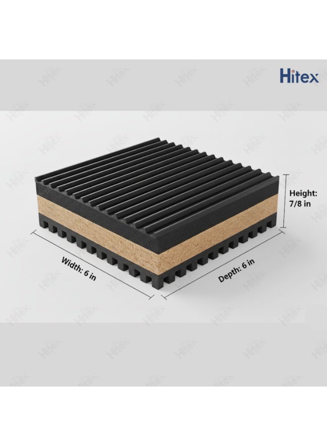 هيتكس وسادات مانعة للاهتزاز للغسالات والمجففات | وسادات مطاطية/فلينية لتقليل الاهتزاز - امتصاص الضوضاء والصدمات، حماية للأرضيات مانعة للانزلاق، تقلل الحركة - عبوة من 4 قطع - Image 5