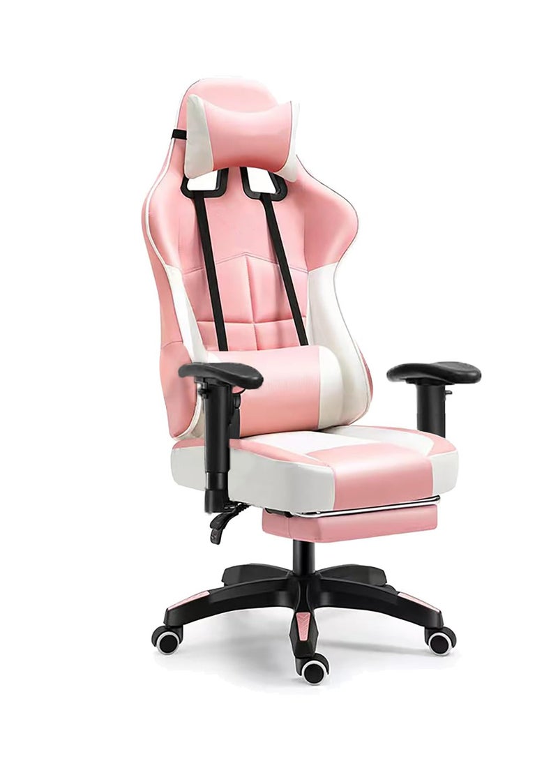 1st Gaming Chair  Adjustable comfort with pink footrest - Image 1