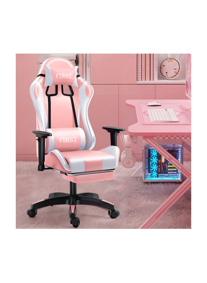 1st Gaming Chair  Adjustable comfort with pink footrest - Image 2