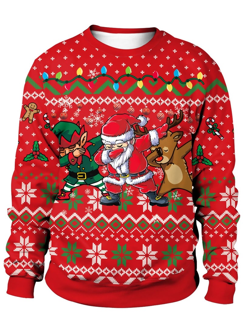 VUCATIN Unisex's Ugly Christmas Jumper Sweater Printed Pullover,3D Funny Digital Print Sweatshirt Suit for Men Woman Crew Neck Sweatshirt Top Couple Outfit - Image 2