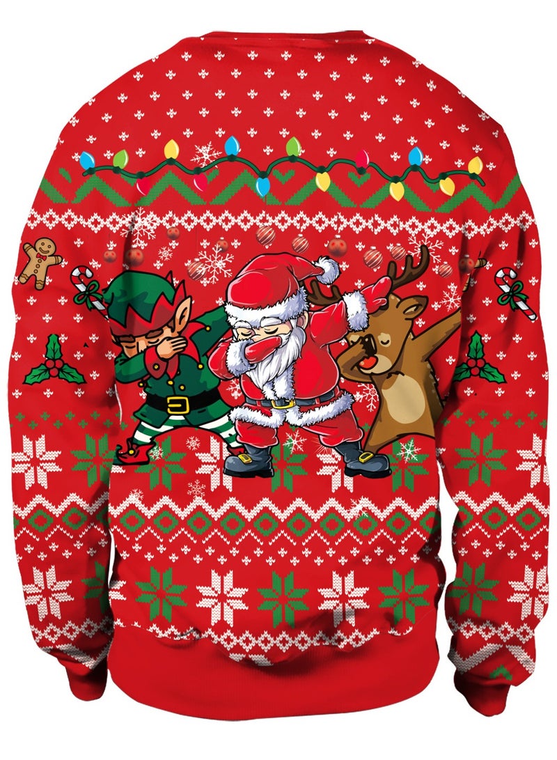 VUCATIN Unisex's Ugly Christmas Jumper Sweater Printed Pullover,3D Funny Digital Print Sweatshirt Suit for Men Woman Crew Neck Sweatshirt Top Couple Outfit - Image 3