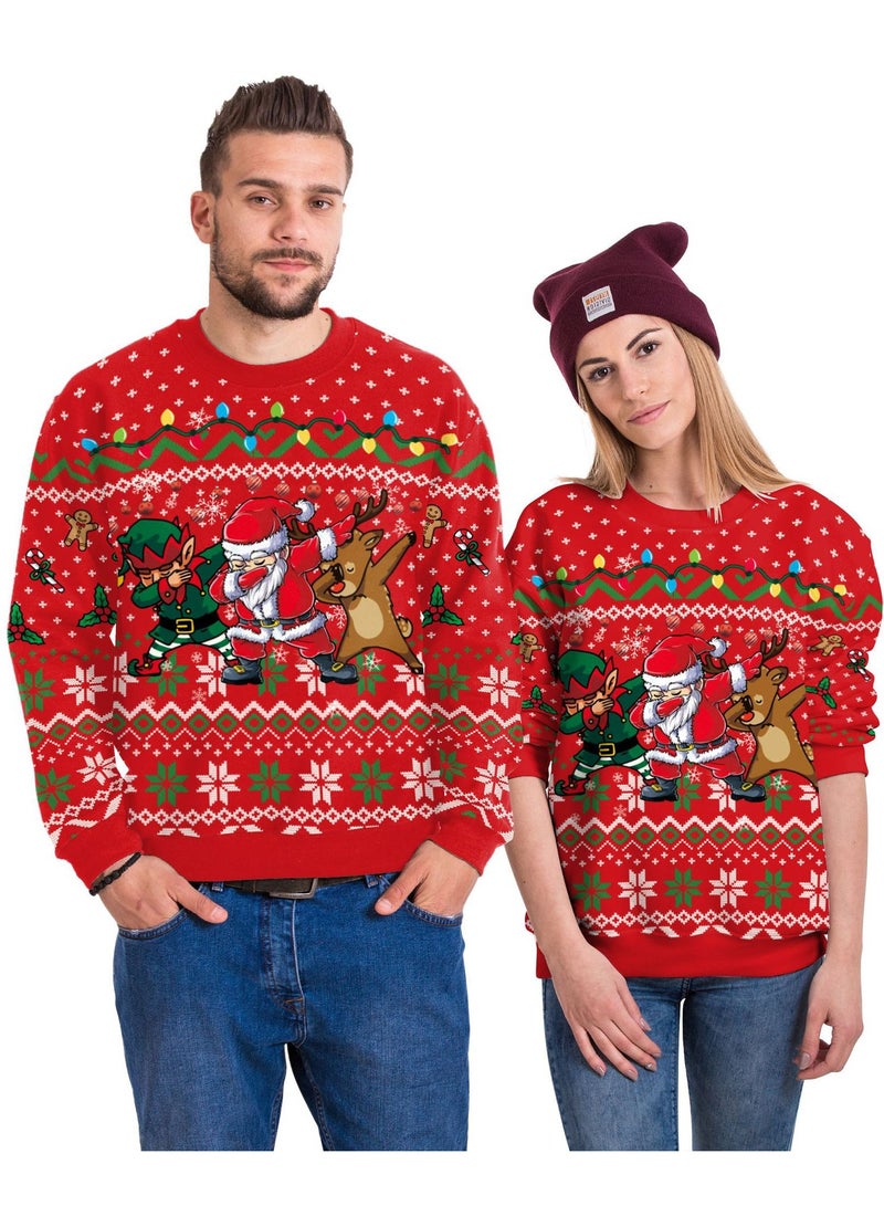 VUCATIN Unisex's Ugly Christmas Jumper Sweater Printed Pullover,3D Funny Digital Print Sweatshirt Suit for Men Woman Crew Neck Sweatshirt Top Couple Outfit - Image 4