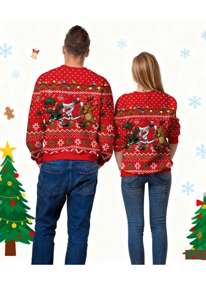 VUCATIN Unisex's Ugly Christmas Jumper Sweater Printed Pullover,3D Funny Digital Print Sweatshirt Suit for Men Woman Crew Neck Sweatshirt Top Couple Outfit - Image 1