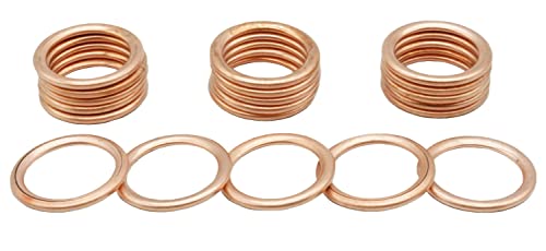 Dsnaduo 20 PCS Oil Drain Plug GasketCopper Crush Washer M16 Replaces 11137546275 fits Mini Cooper Cooper S Paceman Clubman Countryman N12 N14 N16 N18 22x16x20mm