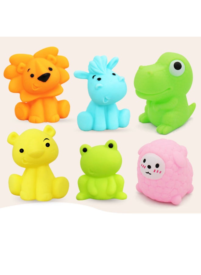 Loquat Children's Toys Ball Games Infant Hand Grab Ball Ringing Soft Rubber Water Play Toy Massage Pinch Ringing Can Be Bite-Color:2 Random Forest Animals Without Packaging - Image 1