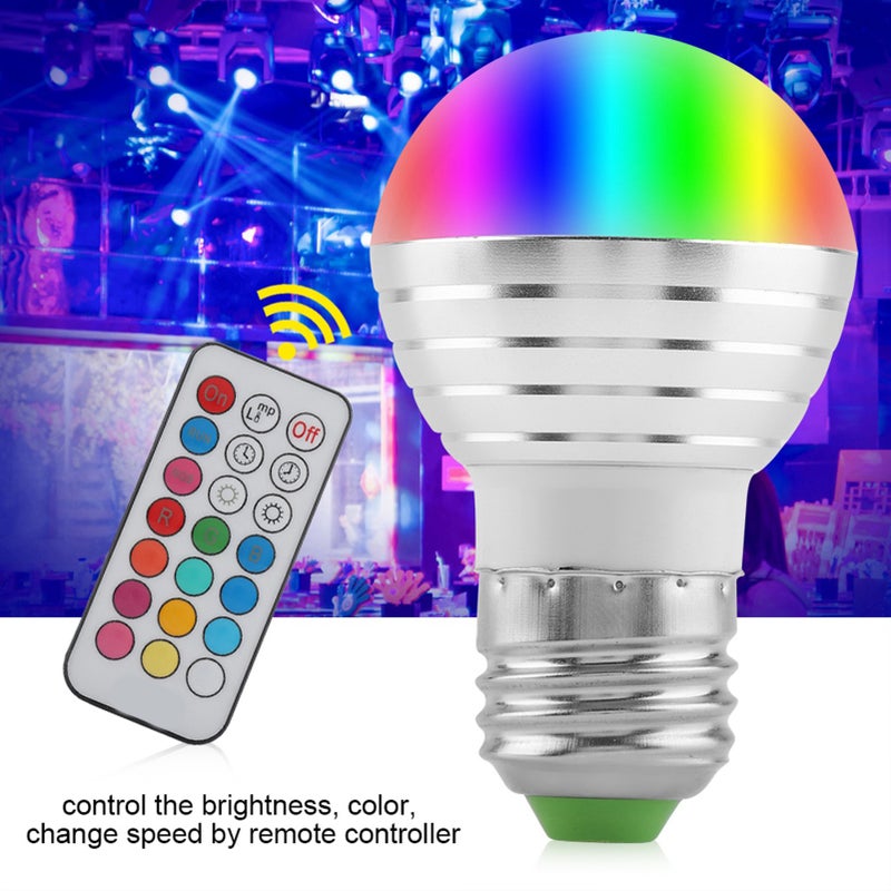 LED Light Bulb: E27 Socket Base, Durable Aluminium Alloy Shell & PC Shade - RGBW Multi-Color, Remote Controlled, Flicker-Free Eye-Friendly Energy-Saving Lighting for Home, Bedroom, Living Room - Image 4