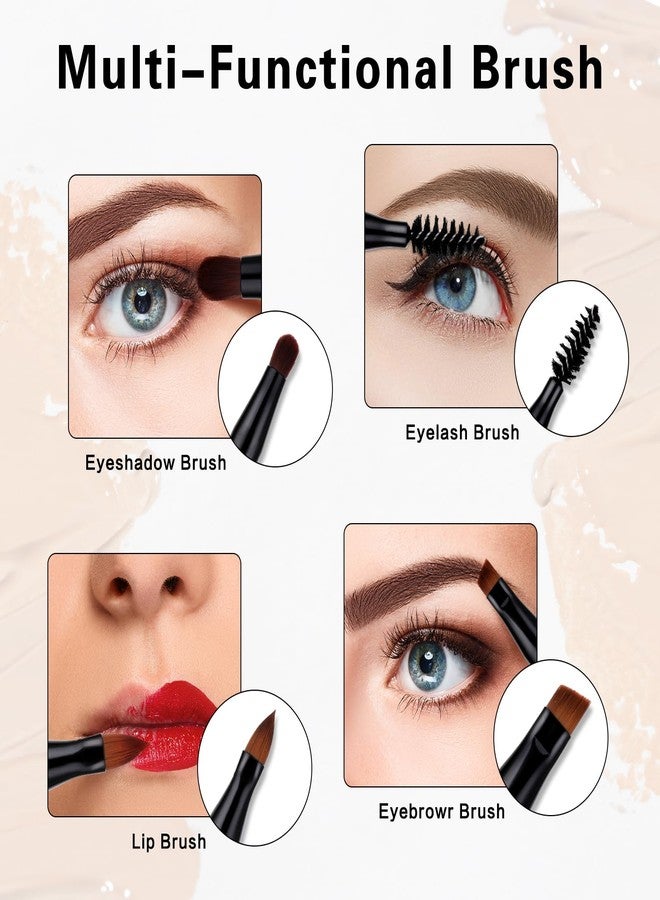 simarro 4 in 1 Makeup Brush Set, Portable Travel Size Make Up Brushes Detachable Eyeshadow Brush Eyebrow Brush Screw Brush Lip Brush for Foundation, Concealer, and Powder Liquid (Black) - Image 3