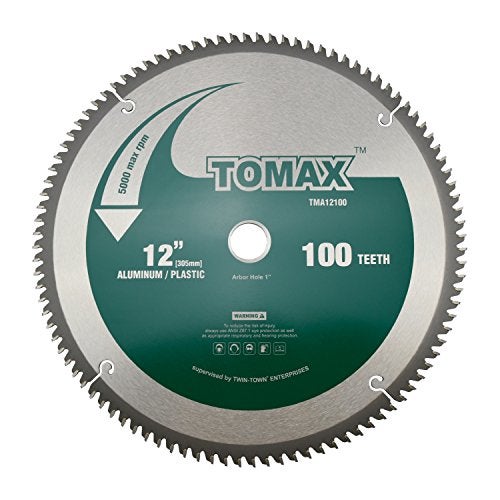 TOMAX 12-Inch 100 Tooth TCG Aluminum and Non-Ferrous Metal Saw Blade with 1-Inch Arbor - Image 1