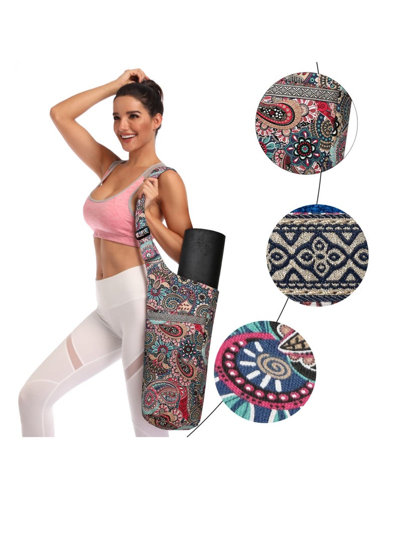 SOLARAE Yoga Mat Bag with Extra Large Pocket & Zipper Compartment - Adjustable Shoulder Strap for Optimal Comfort - Ideal for Carrying Yoga Mats & Accessories, Perfect for Fitness Enthusiasts on the Go - Image 5