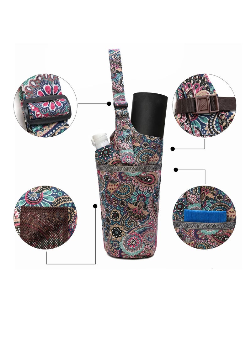 SOLARAE Yoga Mat Bag with Extra Large Pocket & Zipper Compartment - Adjustable Shoulder Strap for Optimal Comfort - Ideal for Carrying Yoga Mats & Accessories, Perfect for Fitness Enthusiasts on the Go - Image 3