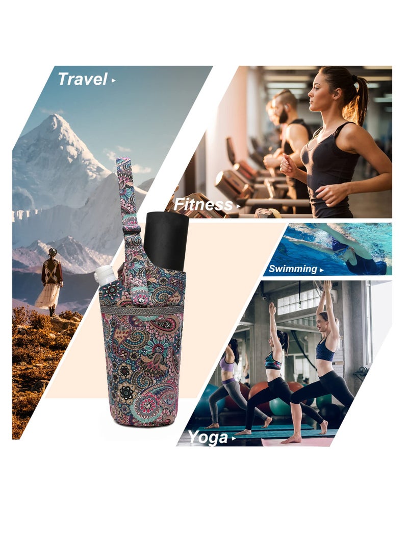SOLARAE Yoga Mat Bag with Extra Large Pocket & Zipper Compartment - Adjustable Shoulder Strap for Optimal Comfort - Ideal for Carrying Yoga Mats & Accessories, Perfect for Fitness Enthusiasts on the Go - Image 4