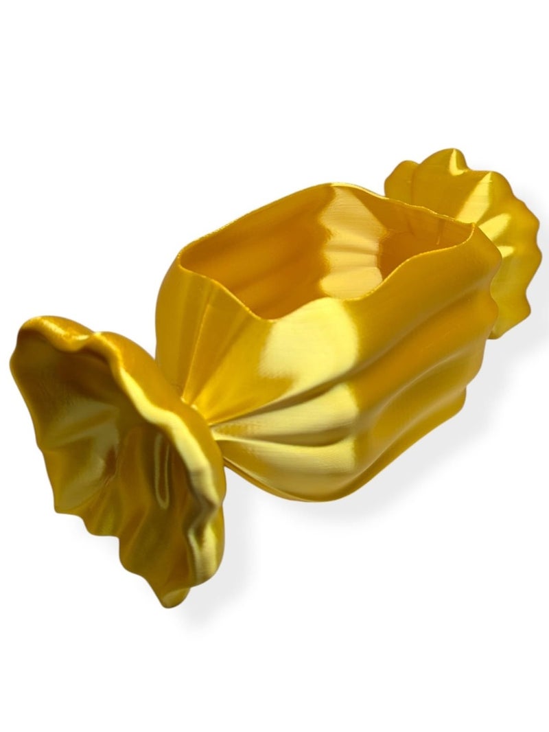 Candy Shaped Decorative Bowl – Shiny Gold Candy Box for Sweets & Chocolate, Elegant Table Centerpiece for Guests & Home Decor - Image 5