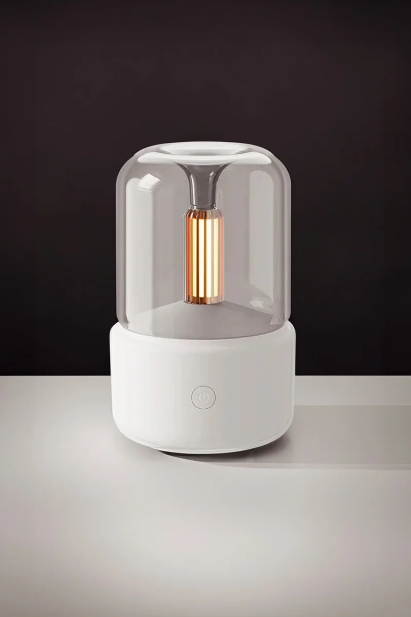 موبي Cylinder Model LED Air Humidifier Decorative Steam Sprayer Steam Machine Humidifier