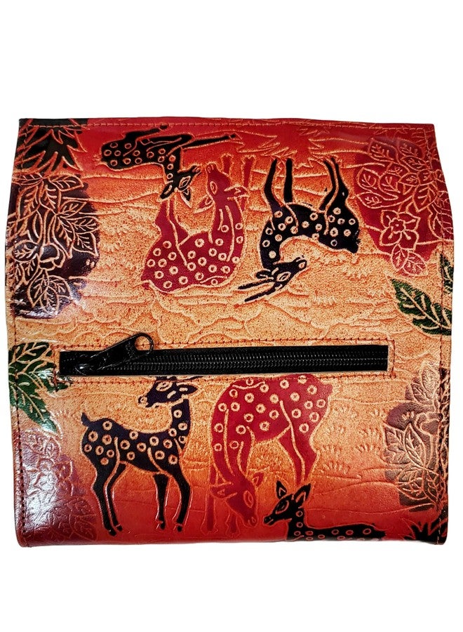 classique Shantiniketan Women’s Leather Clutch Purse Shakuntala With Deer(7 * 5) - Image 3