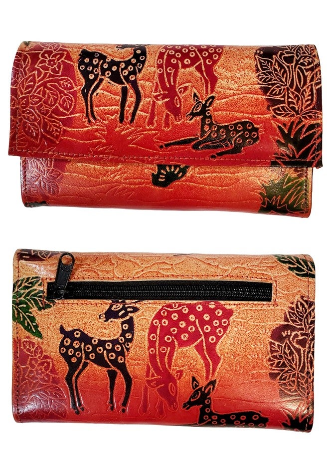 classique Shantiniketan Women’s Leather Clutch Purse Shakuntala With Deer(7 * 5) - Image 2