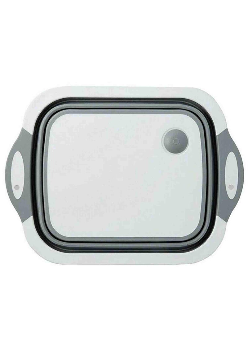 Savpesh Savpesh 3 in 1 Multifunctional Silicon Based Kitchen Foldable Cutting Chopping Board Collapsible Dish Tub Vegetable Draining Basket with Plug Folding Washbasin Tray to Serve  - Image 3