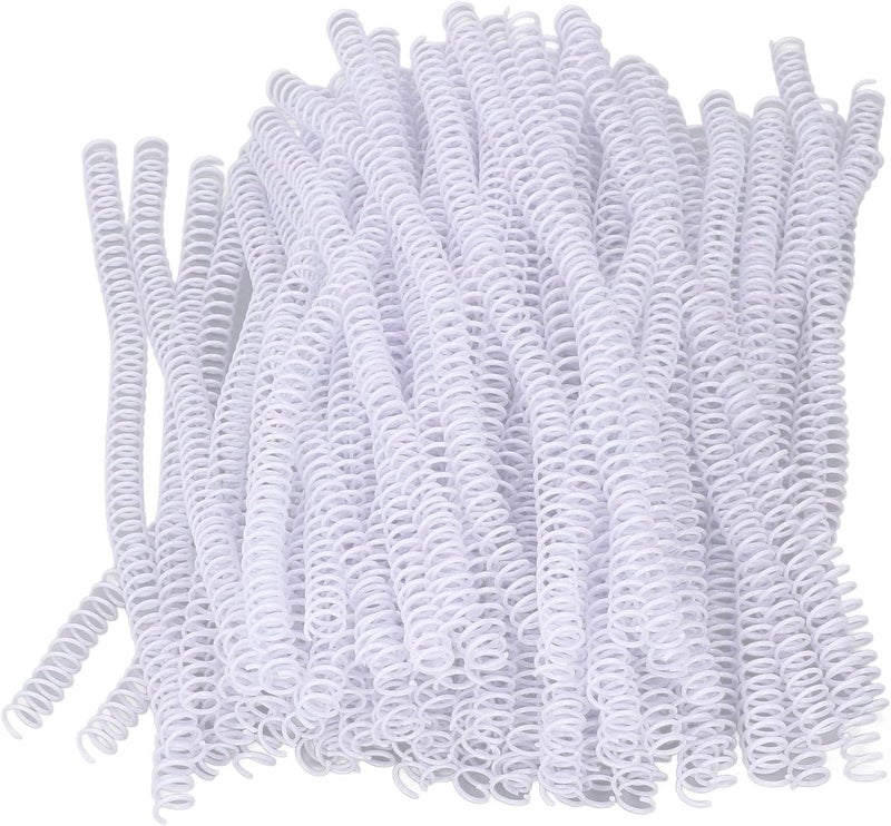 9.5mm Binding Coils 100 Pack, 75 Sheet Capacity, 4:1 Pitch, 48 Rings, Plastic Spiral Binding Coils for Binding Machines, Letter Size (White) - Image 1