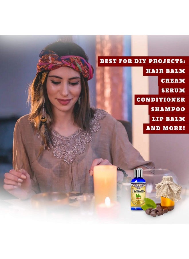 ancient health remedies - Organic Unrefined Cold Pressed Pure Jojoba Carrier Oil (4 Oz) Bulk Wholesale Beauty Hair Growth Moisturizing Diy Oil For Body Butter Skin Products & Skin Softening (India) - Image 1