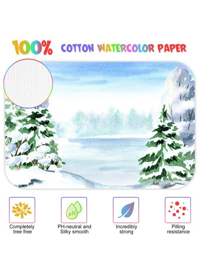 Sabary 100 Pcs Christmas Blank Watercolor Paper Postcards 140lb/300gsm Heavyweight Art Paper Post Note Cards White 4 x 6 Inch Watercolor Journal Cards for DIY Mailing Thanksgiving Painting (Round Angle) - Image 4