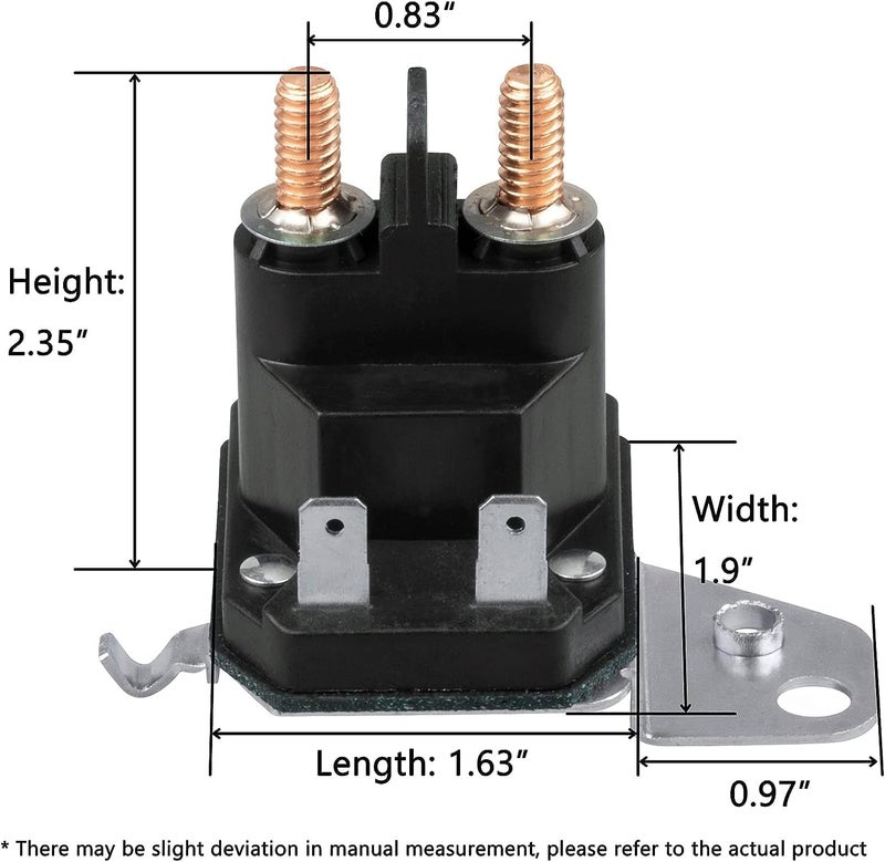 Fourtry Store 725-06153A Solenoid Compatible with Cub Cadet XT1 Lawn Mower - Starter Solenoid 12V Fit for MTD Troy Bilt Cub Cadet XT2 ZT1 RZT Tractor and Craftsman Zero Turn Ride Mower, Replace 725-06153 - Image 2
