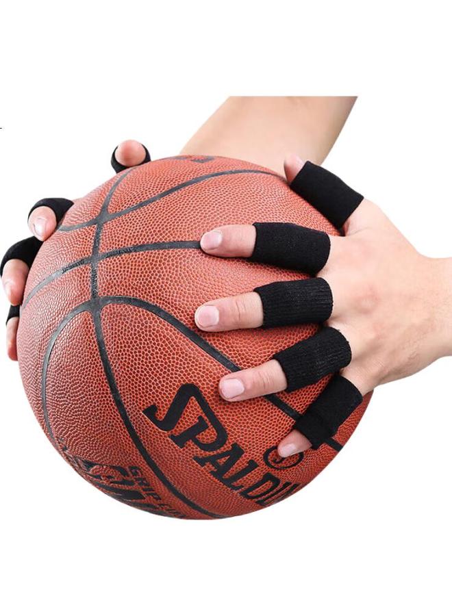 chidong Basketball Volleyball Finger Joint Protector, Anti-Sprain Sports Non-Slip Elastic Bandage Finger Sleeve, Black, 10 Pieces - Image 3