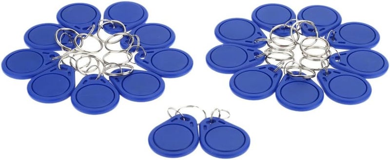 20pcs Writable Rewrite 125KHz RFID Keyfob Cards, Blue ABS Access Control Tags - Reusable Cloning, Proximity Access, Ideal for Security Systems and Door Entry - Image 2