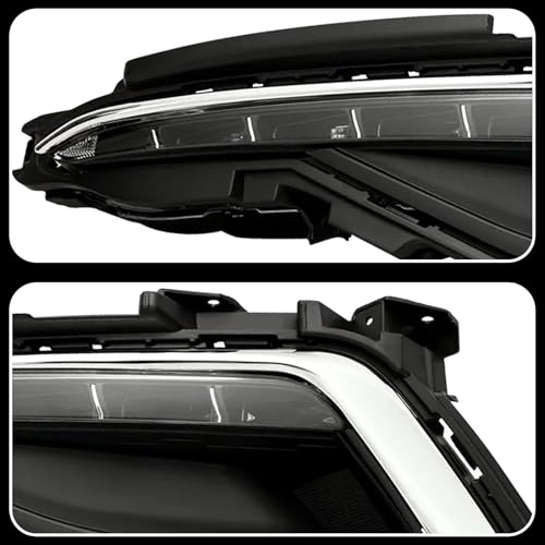 KBBYT Front LED Daytime Running Light DRL & Fog Light Assembly Pair with Frames for 2015 2016 2017 Hyundai Sonata, Left Right LH RH Front Bumper Lamps Replacement【Excludes Sport & Hybrid Models】 - Image 5