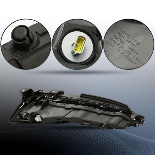 KBBYT Front LED Daytime Running Light DRL & Fog Light Assembly Pair with Frames for 2015 2016 2017 Hyundai Sonata, Left Right LH RH Front Bumper Lamps Replacement【Excludes Sport & Hybrid Models】 - Image 4