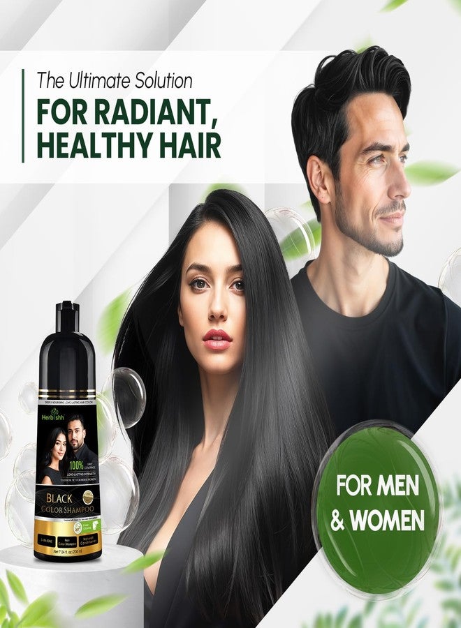 Herbishh Black Hair Dye Shampoo 3 in 1, 100% Grey Coverage, Demi-Permanent Hair Color for Men & Women, Long-lasting Color in 5-15 Mins, Ammonia-free, 200 ml - Image 2