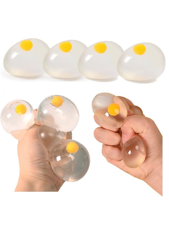 4Pcs Funky Egg Splat Ball Squishy Toys Stress Relief Eggs Yolk Balls Squishies Fun Toy for Children Anxiety Reducer Sensory Play Tension Relief for Adults Help for Autism ADHD - Image 2