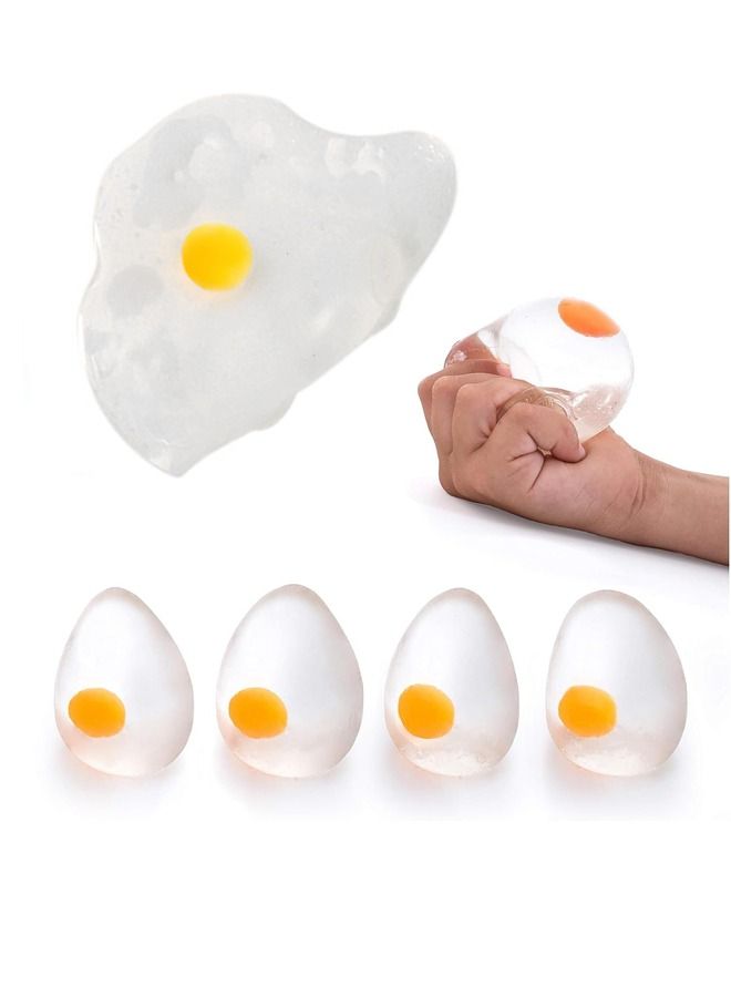 4Pcs Funky Egg Splat Ball Squishy Toys Stress Relief Eggs Yolk Balls Squishies Fun Toy for Children Anxiety Reducer Sensory Play Tension Relief for Adults Help for Autism ADHD - Image 1