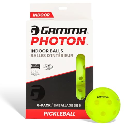 Gamma Photon Indoor Pickleballs Pack of 6, USAPA Approved, High-Visibility, Durable and Ultra-Balanced - Image 1