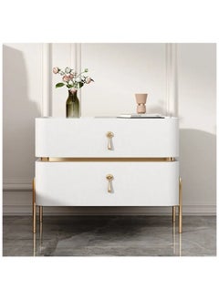 AWD Bedside Table, Solid Wood with Iron Metal Legs Nightstand Table, Side Table for Bedroom  - Image 1