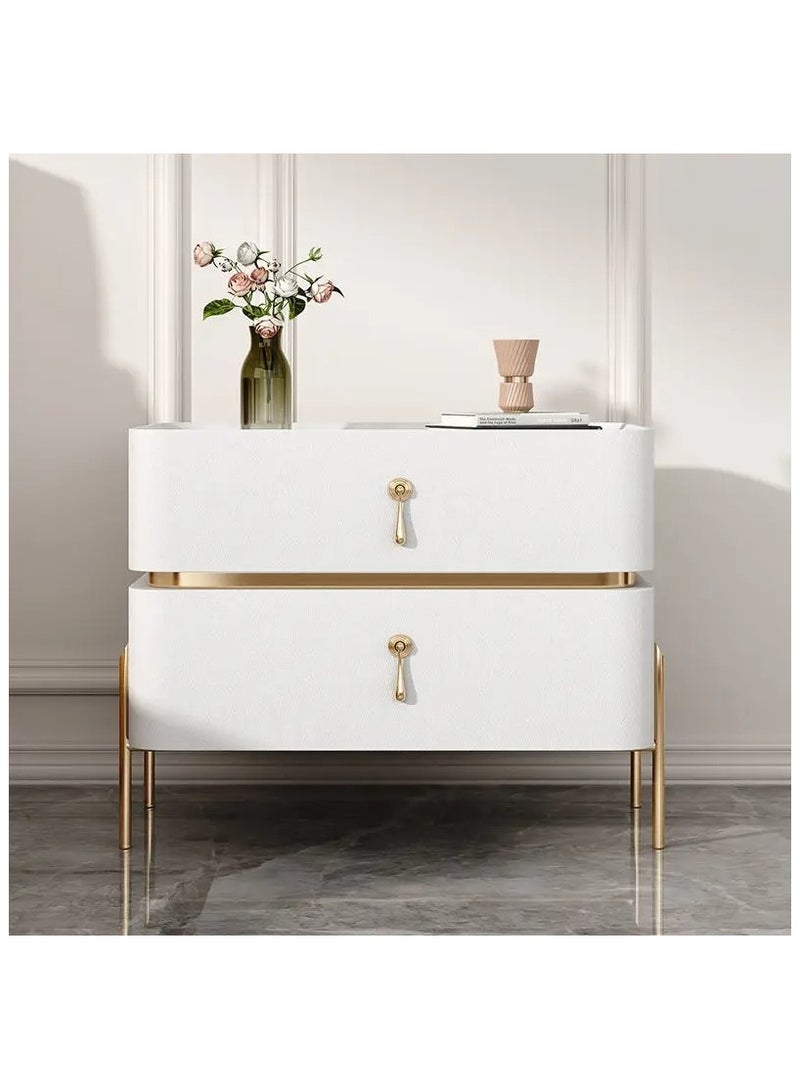 أيه دابليو دي طاولة بجانب السرير مصنوعة من الخشب الصلب  ذات أرجل معدنية من الحديد، طاولة جانبية لغرفة النوم - Image 1